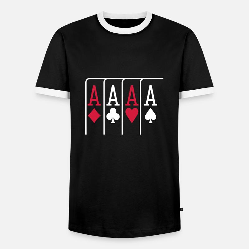 Poker - Männer Kontrast-T-Shirt - Schwarz/Weiß
