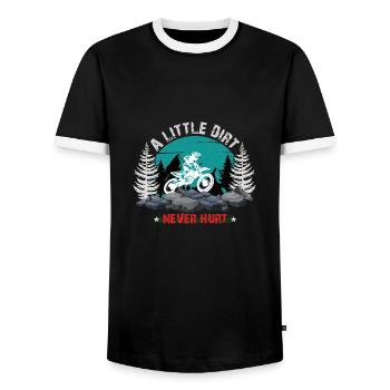 Dirtbike, Motorcross, Motorcycle, Bike, Outdoor - Men's Ringer Shirt - black/white - Front - AI Model Female 172 light (172cm) & AI Model Male 178 light (178cm)