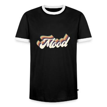 Mood vinatge - Men's Ringer Shirt - black/white - Front - AI Model Female 172 light (172cm) & AI Model Male 178 light (178cm)