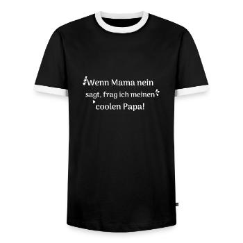 lustige sprüche cooler papa - Männer Kontrast-T-Shirt - Schwarz/Weiß - Vorne - AI Model Female 172 light (172cm) & AI Model Male 178 light (178cm)