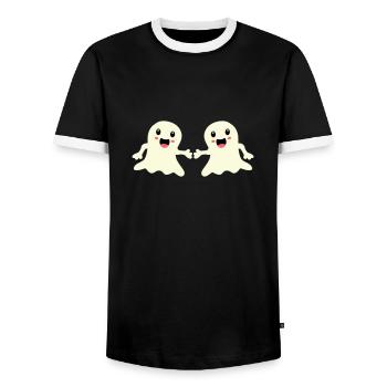 Amis fantômes - T-shirt contrasté Homme - noir/blanc - Devant - AI Model Female 172 light (172cm) & AI Model Male 178 light (178cm)