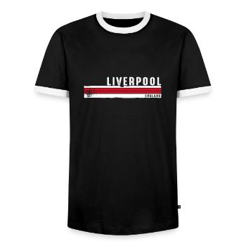 Liverpool - Angleterre Vibrant Heritage Gift pour le Royaume-Uni - T-shirt contrasté Homme - noir/blanc - Devant - AI Model Female 172 light (172cm) & AI Model Male 178 light (178cm)
