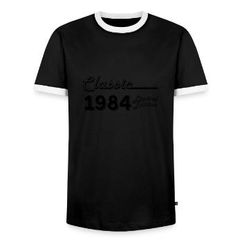 Classic 1984 édition limitée - T-shirt contrasté Homme - noir/blanc - Devant - AI Model Female 172 light (172cm) & AI Model Male 178 light (178cm)