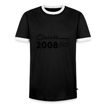 Classic 2008 Limited Edition - Men's Ringer Shirt - black/white - Front - AI Model Female 172 light (172cm) & AI Model Male 178 light (178cm)