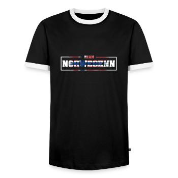 Team Norwegen Flagge Urlaub Geschenk - Männer Kontrast-T-Shirt - Schwarz/Weiß - Vorne - AI Model Female 172 light (172cm) & AI Model Male 178 light (178cm)