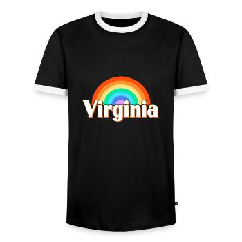 Virginia - Männer Kontrast-T-Shirt - Schwarz/Weiß - Vorne - AI Model Female 172 light (172cm) & AI Model Male 178 light (178cm)