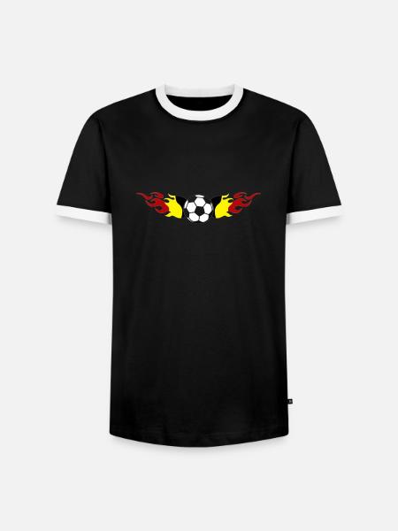 Football Flames (Belgium) - Men's Ringer Shirt - black/white