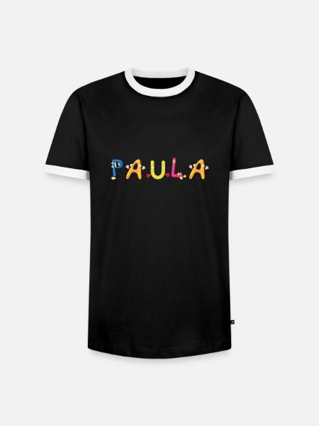 Paula - Männer Kontrast-T-Shirt - Schwarz/Weiß