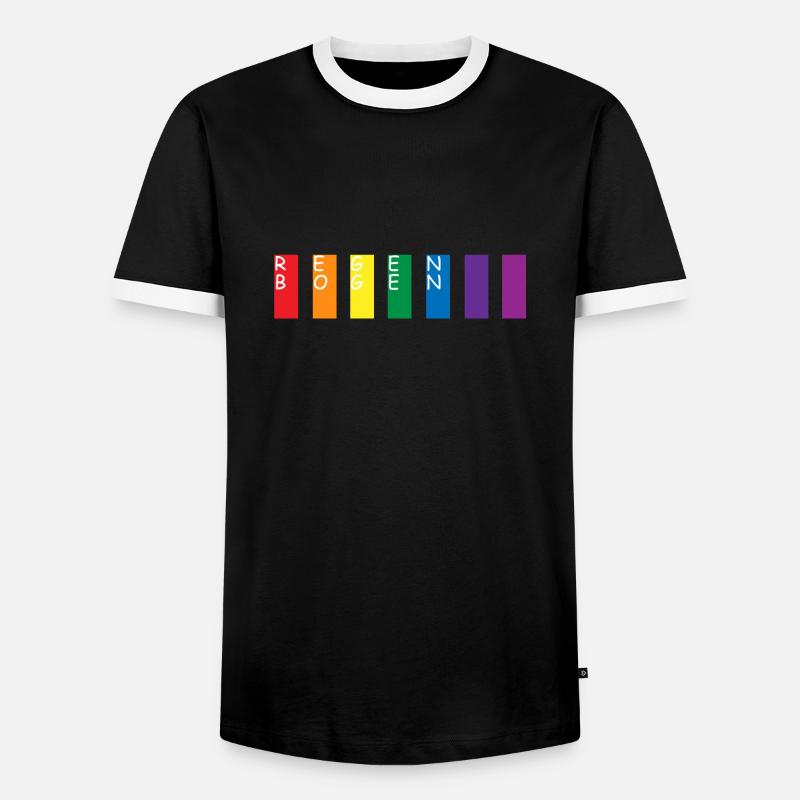 rainbow - Men's Ringer Shirt - black/white