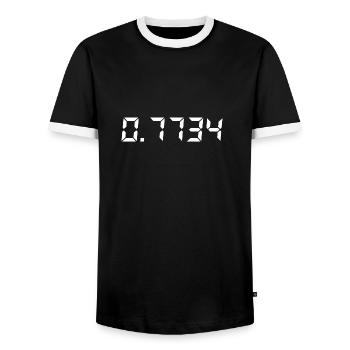 Hello calculatrice mot à l' envers tshirt geek - T-shirt contrasté Homme - noir/blanc - Devant - AI Model Female 172 light (172cm) & AI Model Male 178 light (178cm)