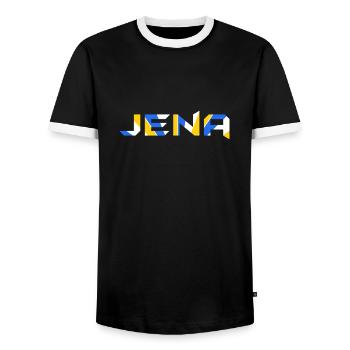 Iéna Est ville de Thuringe - T-shirt contrasté Homme - noir/blanc - Devant - AI Model Female 172 light (172cm) & AI Model Male 178 light (178cm)