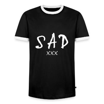 xxxtentacion, sad, xxx - T-shirt contrasté Homme - noir/blanc - Devant - AI Model Female 172 light (172cm) & AI Model Male 178 light (178cm)