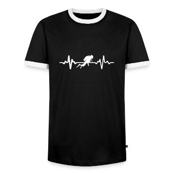 Diving Dive tauchen - Männer Kontrast-T-Shirt - Schwarz/Weiß - Vorne - AI Model Female 172 light (172cm) & AI Model Male 178 light (178cm)