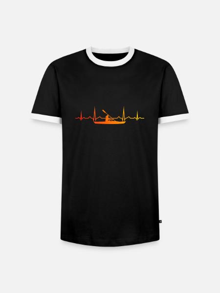Kvinder Kajak Mænd Kajak Kajak Kajak Kano - Herre kontrast-T-shirt - sort/hvid