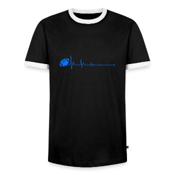 Football Heartbeat Sports - T-shirt contrasté Homme - noir/blanc - Devant - AI Model Female 172 light (172cm) & AI Model Male 178 light (178cm)