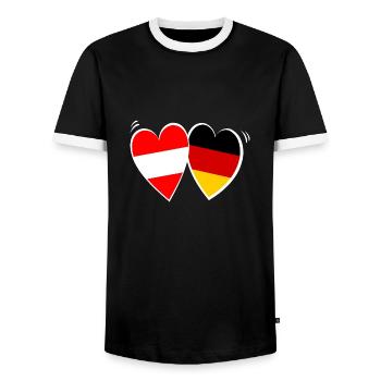 Austrian German Love - Men's Ringer Shirt - black/white - Front - AI Model Female 172 light (172cm) & AI Model Male 178 light (178cm)