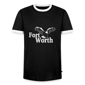 Fort Worth - Männer Kontrast-T-Shirt - Schwarz/Weiß - Vorne - AI Model Female 172 light (172cm) & AI Model Male 178 light (178cm)