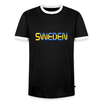 Sweden Sverige Viking Norden Scandinavia Schweden - Men's Ringer Shirt - black/white - Front - AI Model Female 172 light (172cm) & AI Model Male 178 light (178cm)