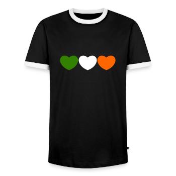 Ireland heart - Men's Ringer Shirt - black/white - Front - AI Model Female 172 light (172cm) & AI Model Male 178 light (178cm)