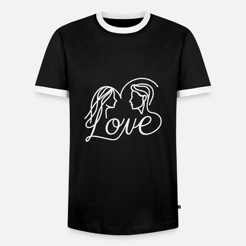 Amour - T-shirt contrasté Homme - noir/blanc
