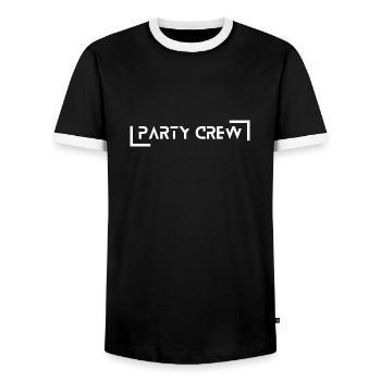 Équipe de fête - T-shirt contrasté Homme - noir/blanc - Devant - AI Model Female 172 light (172cm) & AI Model Male 178 light (178cm)
