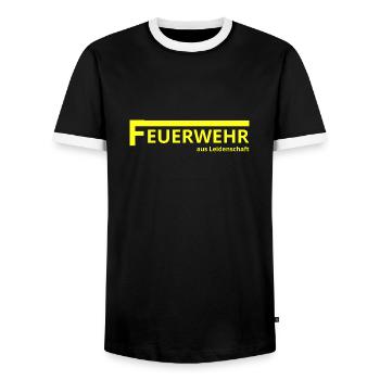 Fire brigade with passion - Men's Ringer Shirt - black/white - Front - AI Model Female 172 light (172cm) & AI Model Male 178 light (178cm)