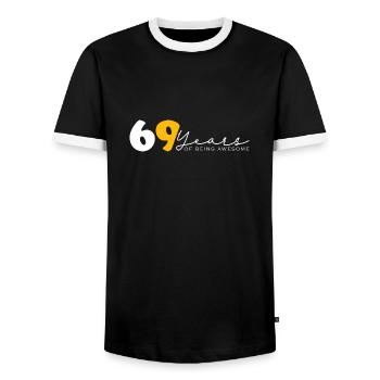 Vintage 1955 Drôle 69 ans Bday Hommes Femmes - T-shirt contrasté Homme - noir/blanc - Devant - AI Model Female 172 light (172cm) & AI Model Male 178 light (178cm)