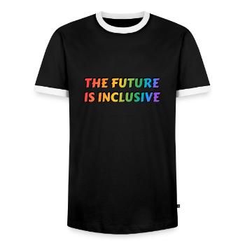 Die Zukunft ist inklusiv - Männer Kontrast-T-Shirt - Schwarz/Weiß - Vorne - AI Model Female 172 light (172cm) & AI Model Male 178 light (178cm)