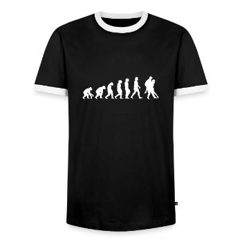 Dancing Tango Evolution of People Sport - Men's Ringer Shirt - black/white - Front - AI Model Female 172 light (172cm) & AI Model Male 178 light (178cm)