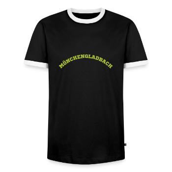 Mönchengladbach - Männer Kontrast-T-Shirt - Schwarz/Weiß - Vorne - AI Model Female 172 light (172cm) & AI Model Male 178 light (178cm)