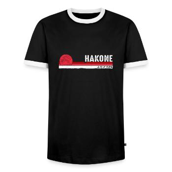Hakone Japon Souvenir Japonais pour les Hommes Amoureux de l’Asie - T-shirt contrasté Homme - noir/blanc - Devant - AI Model Female 172 light (172cm) & AI Model Male 178 light (178cm)