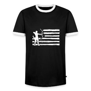 Archer Tir à l’arc - T-shirt contrasté Homme - noir/blanc - Devant - AI Model Female 172 light (172cm) & AI Model Male 178 light (178cm)