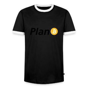 Plan B - T-shirt contrasté Homme - noir/blanc - Devant - AI Model Female 172 light (172cm) & AI Model Male 178 light (178cm)