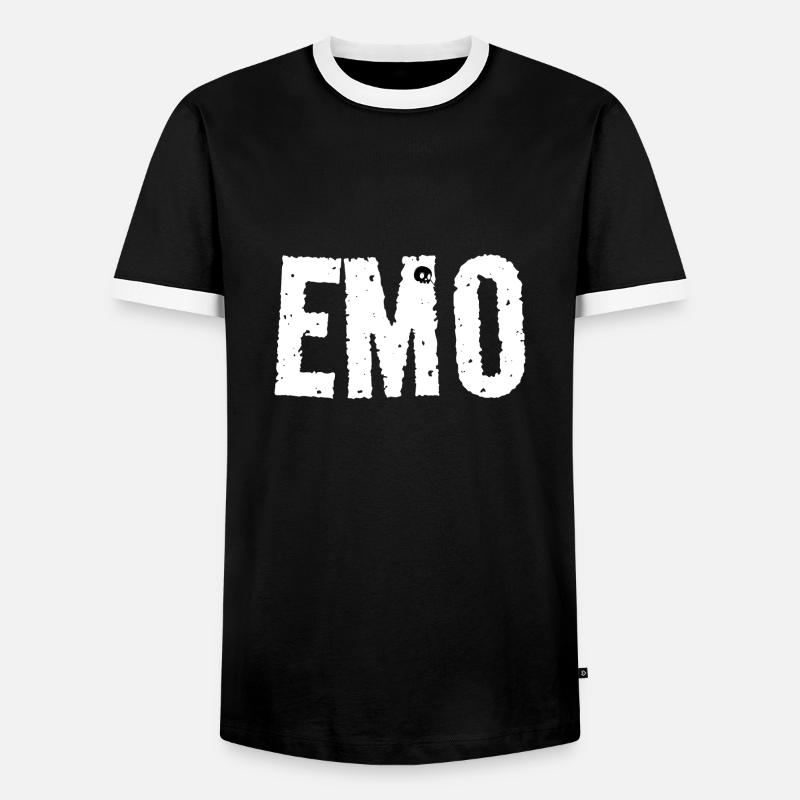 emo - Men's Ringer Shirt - black/white