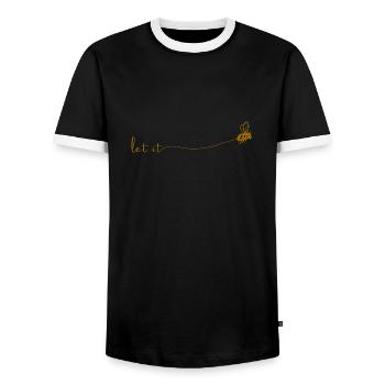 Let it bee bee design - Men's Ringer Shirt - black/white - Front - AI Model Female 172 light (172cm) & AI Model Male 178 light (178cm)
