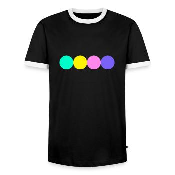 Farbkreise neon la street art - Männer Kontrast-T-Shirt - Schwarz/Weiß - Vorne - AI Model Female 172 light (172cm) & AI Model Male 178 light (178cm)