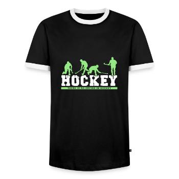 Hockey sur gazon Hockey Club de hockey Saison de hockey - T-shirt contrasté Homme - noir/blanc - Devant - AI Model Female 172 light (172cm) & AI Model Male 178 light (178cm)