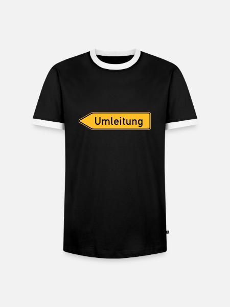 Umleitung Links - Männer Kontrast-T-Shirt - Schwarz/Weiß
