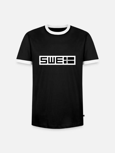 Swedish tactical - Men's Ringer Shirt - black/white