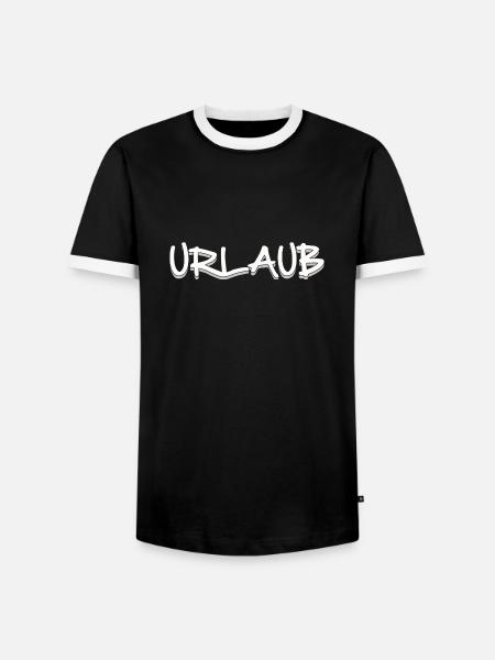 URLAUB - Männer Kontrast-T-Shirt - Schwarz/Weiß