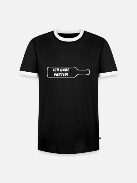 Ich mache fertig! - Flaschenwitz - Männer Kontrast-T-Shirt - Schwarz/Weiß
