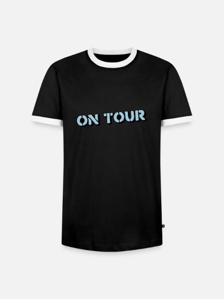 on tour - Männer Kontrast-T-Shirt - Schwarz/Weiß