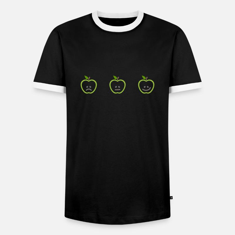 Apples with different faces - Men's Ringer Shirt - black/white