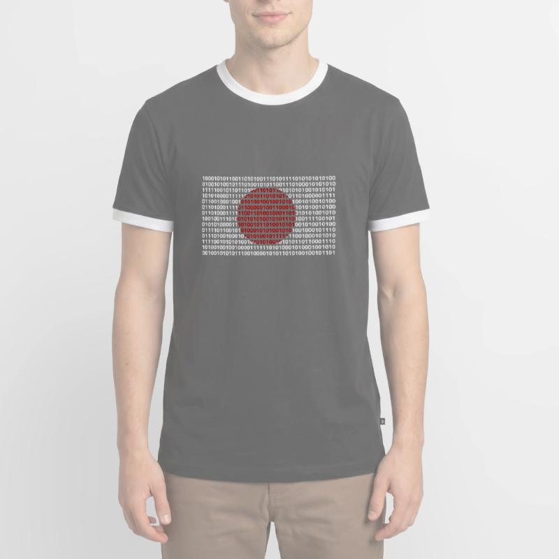 Japan flag numbers binary code byte bit code Men's Ringer Shirt