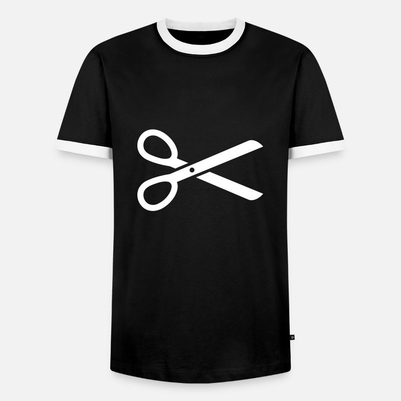 Schere - Männer Kontrast-T-Shirt - Schwarz/Weiß