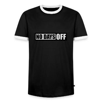 pas de jours de congé devis - T-shirt contrasté Homme - noir/blanc - Devant - AI Model Female 172 light (172cm) & AI Model Male 178 light (178cm)