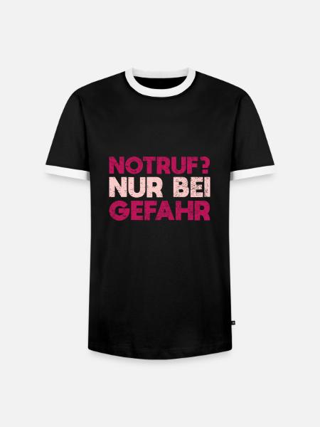 Notruf? Nur Bei Gefahr - Männer Kontrast-T-Shirt - Schwarz/Weiß