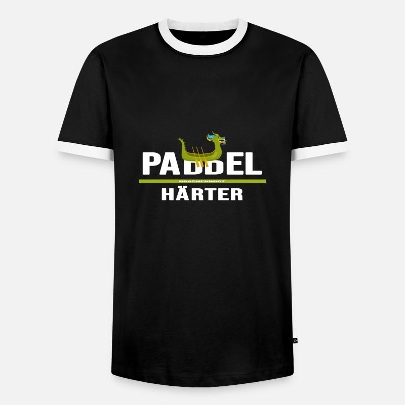 drachenboot chinesisches drachenboot-paddler - Männer Kontrast-T-Shirt - Schwarz/Weiß