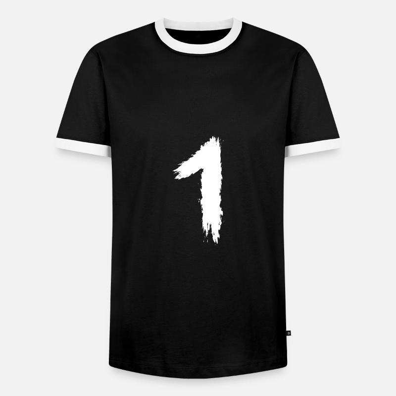 Zahl 1 Nummer Eins - Männer Kontrast-T-Shirt - Schwarz/Weiß
