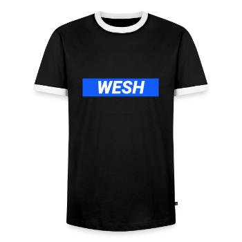 Wesh France - T-shirt contrasté Homme - noir/blanc - Devant - AI Model Female 172 light (172cm) & AI Model Male 178 light (178cm)